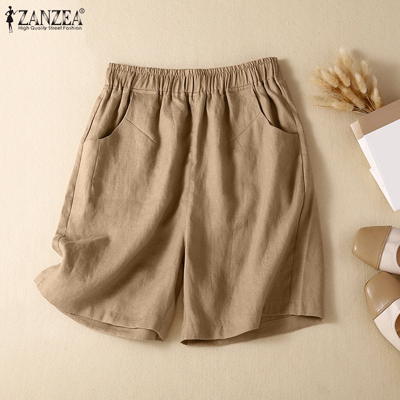 Zanzea Quần Short Baggy Lưng Cao Thời Trang Hàn Quốc Cho Nữ