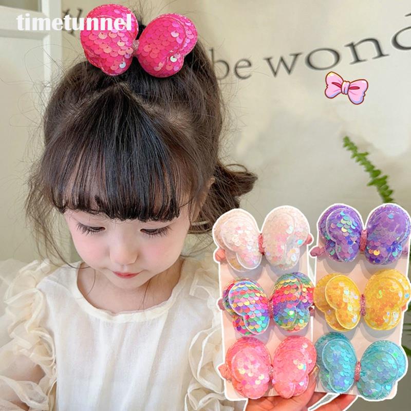 Kẹp Tóc Nơ Đính Kim Sa Lấp Lánh Cho Bé Gái