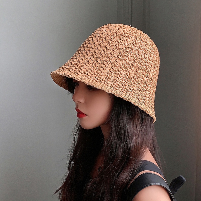 Ygt Mũ Bucket Dệt Kim Thoáng Khí Thời Trang Mùa Hè
