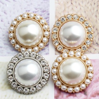 10 nút quần áo thời trang Phụ kiện may Nút ngọc trai vàng Nút trang phục nữ Nút kim loại trang trí cho áo sơ mi