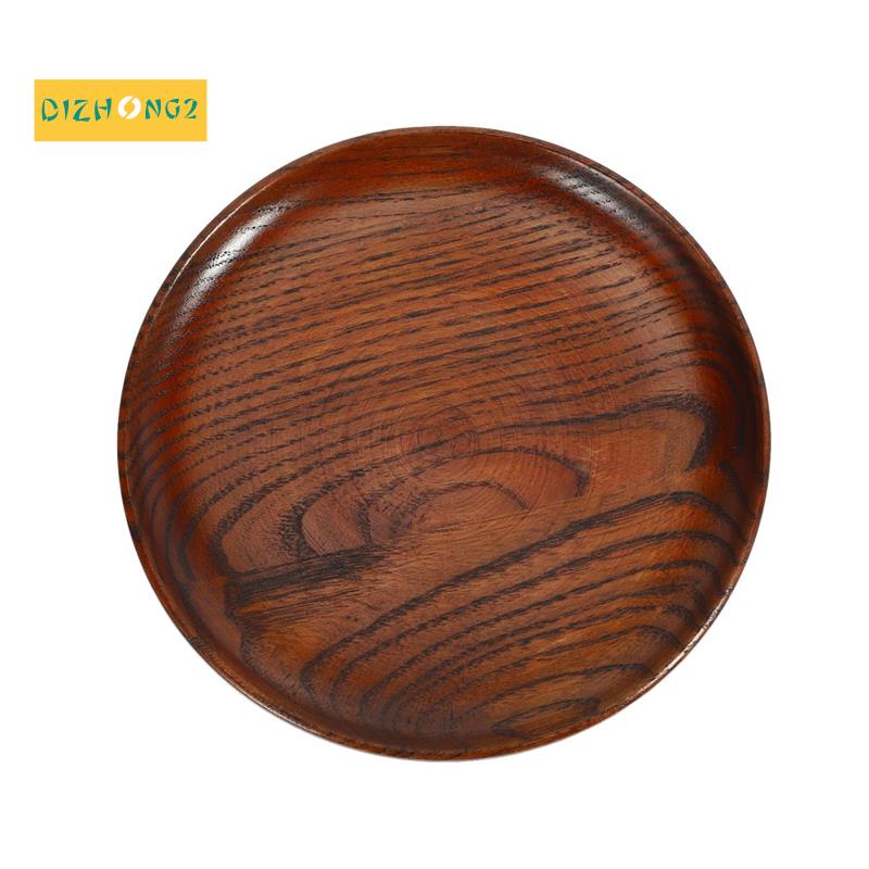 Đĩa Gỗ Trơn Mượt Hình Tròn Đựng Bánh Mì / Gia Vị Tiện Dụng Cho Nhà Bếp