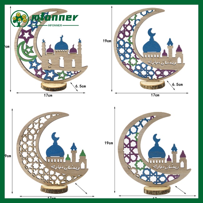 Mặt Dây Chuyền Bằng Gỗ Thủ Công Hình Mặt Trăng Phong Cách Hồi Giáo