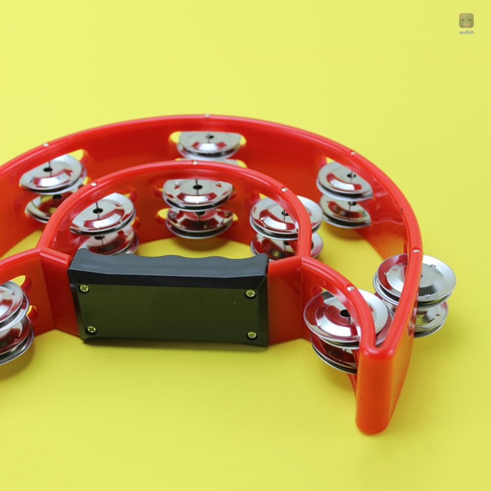 Trống Lục Lạc Cầm Tay Hai Hàng Bằng Nhựa Và Kim Loại Dành Cho Người Lớn Và Trẻ Em