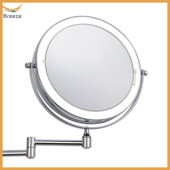 Gương Trang Điểm Phóng Đại 10x Hai Mặt Có Đèn Led 8 Inch Gấp Gọn Tiện Dụng