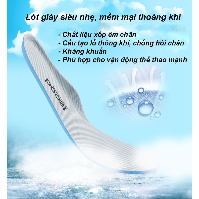 Lót Giày Thể Thao Êm Chân Siêu Nhẹ Giảm Sóc, Khử Mùi, Thoáng Khí Thế hệ mới