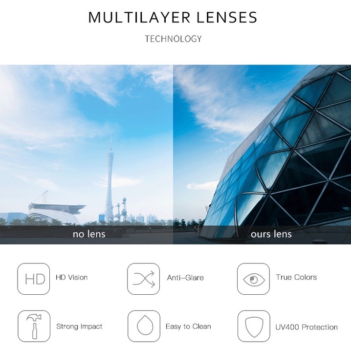 Kính Mát Gọng Vuông Lớn Chống Tia UV400 Thời Trang Cho Nữ TR90