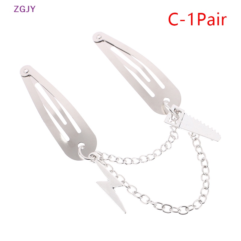 Kẹp Tóc Chuỗi Xích Bằng Kim Loại Phong Cách Punk Cá Tính Cho Dịp Halloween Mới