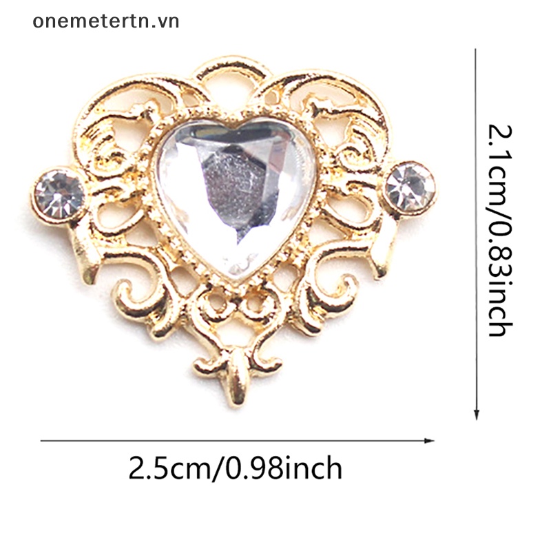 Set 5 Nút Hợp Kim Hình Trái Tim 21 * 25mm Trang Trí Quần Áo Diy