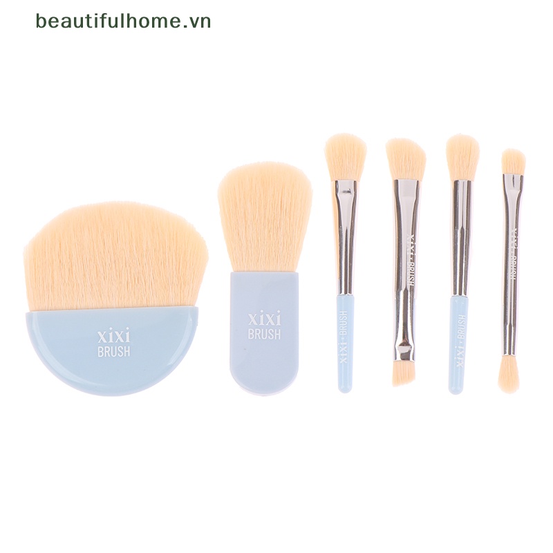 Set 6 Cọ Trang Điểm Mini Mềm Mại Kèm Hộp Đựng Tiện Lợi Du Lịch Cho Nữ
