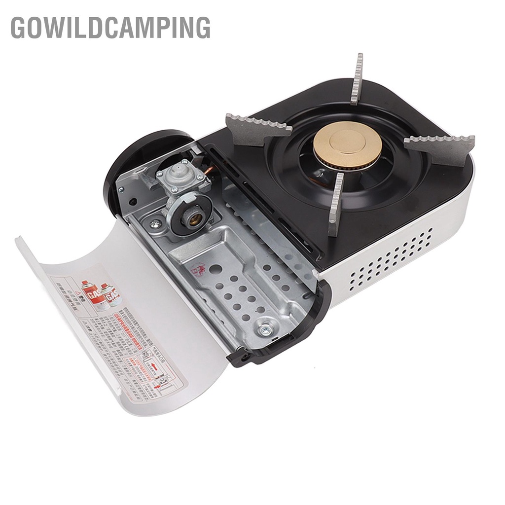 GoWildCamping Di Động Bếp Gas Âm An Toàn Tản Nhiệt Đồng Nhất Mini Butan Có Hộp Đựng Cắm Trại Nấu Ăn Dụng Cụ