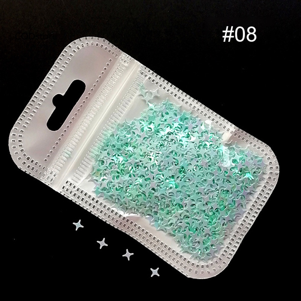 Hộp Kim Tuyến Chữ Thập 3D Lấp Lánh Trang Trí Móng Tay