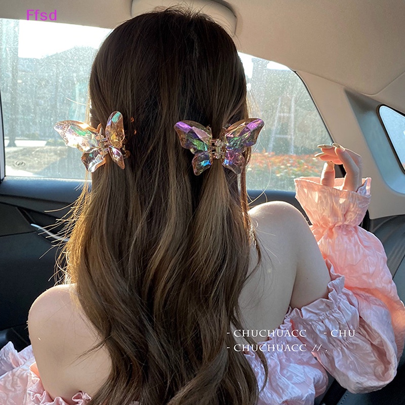 Kẹp Càng Cua Lớn Bằng Acrylic Nhiều Màu Trang Trí Hình Bướm Cho Nữ 2023 *