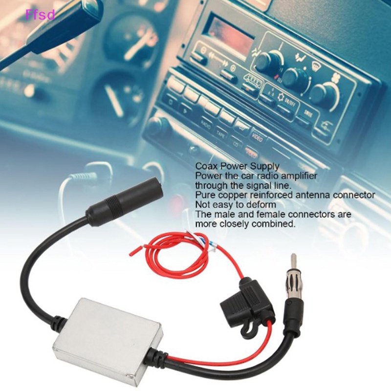 Ăng Ten Khuếch Đại Tín Hiệu FM 88-108 Mhz 12V Bằng Kim Loại Chống Nhiễu Cho Xe Hơi