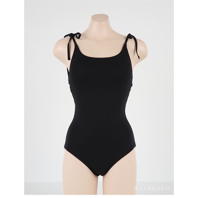 Bộ Đồ Bơi Một Mảnh Màu Trơn Hai Dây Phong Cách Hàn Quốc Gợi Cảm Cho Nữ
