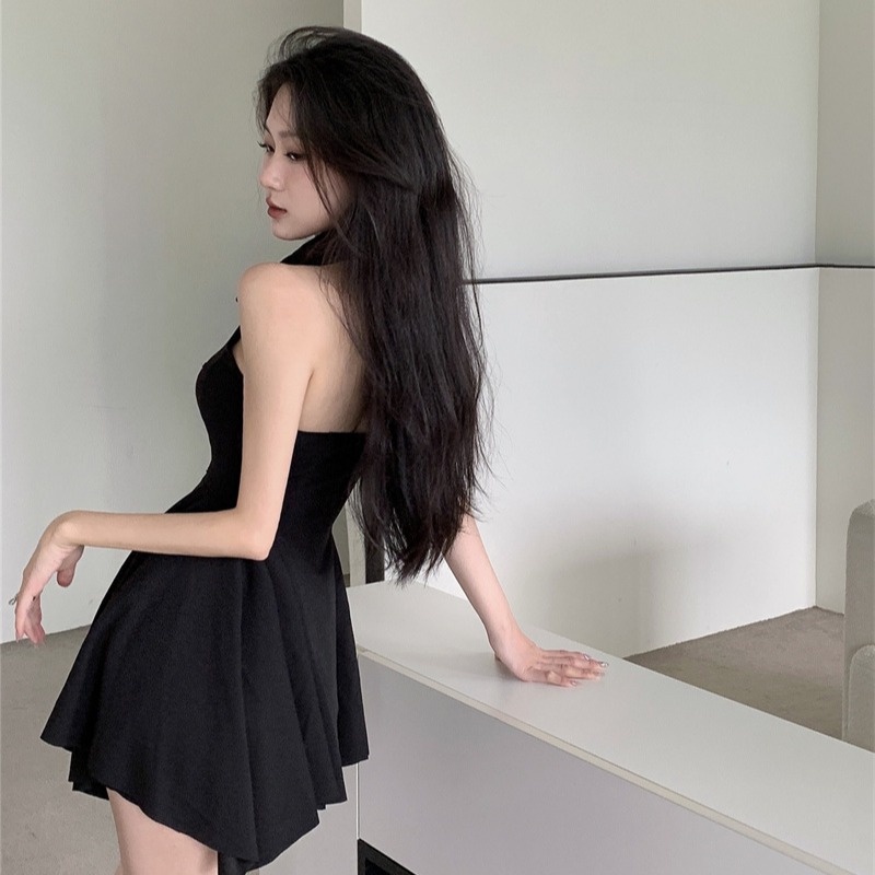 COZOK Đầm Hai Dây Mỏng Hở Vai Thời Trang Quyến Rũ Cho Nữ