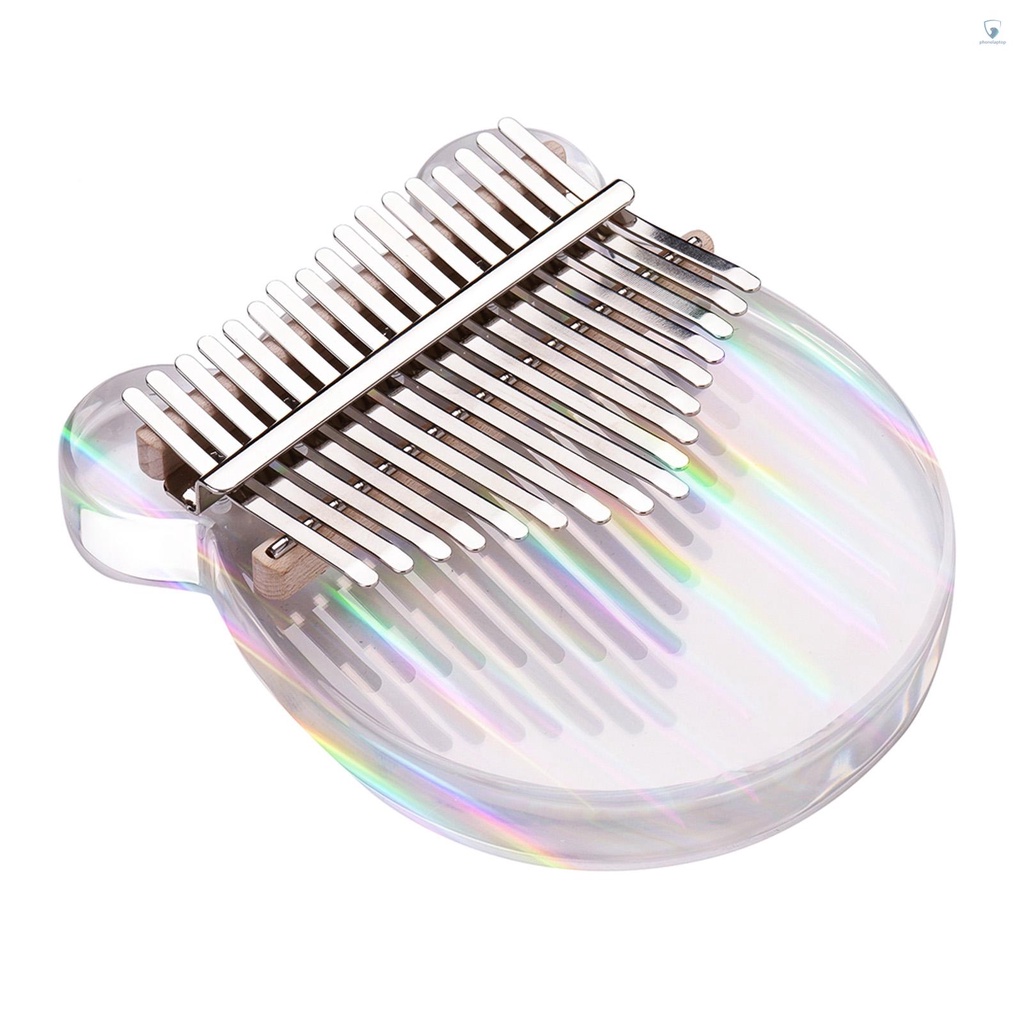 Miếng Dán Ghi Chú 17 Phím Đàn Kalimba Bằng Acrylic Trong Suốt Kèm Túi Đựng Tiện Dụng