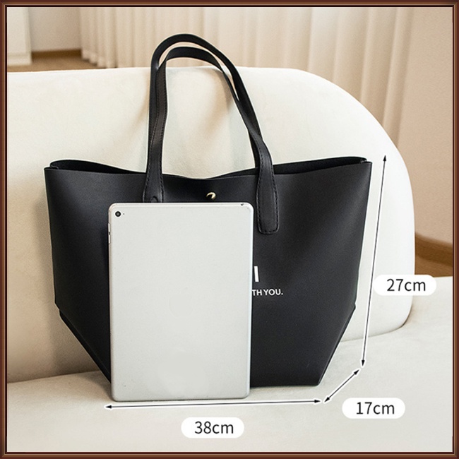 Túi Xách Da Pu Cỡ Lớn In Chữ Thời Trang Cho Nữ