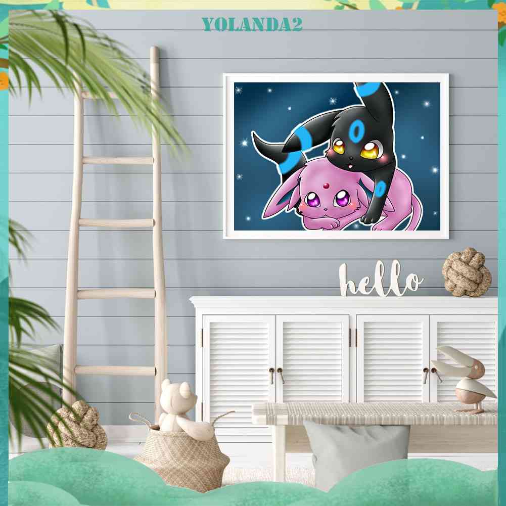Tranh Đính Đá Kim Cương Toàn Bộ 5D DIY Hình Pokemon