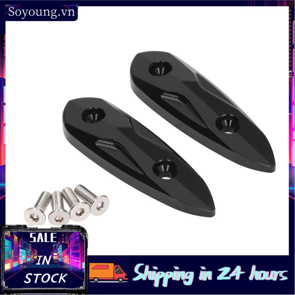 Soyoung Windscreen Hole Cover  105mm Aluminium Alloy Motorcycle Driven Mirror Black Easy To Install High Strength for Motorbike