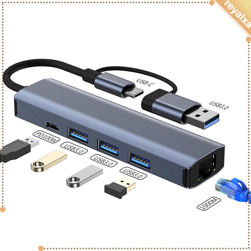 Bộ Chuyển Đổi USB 3.0 Type C Sang Ethernet 3 Cổng USB 3.0 Bằng Hợp Kim Nhôm Chuyên Dụng Cho Máy Tính Để Bàn
