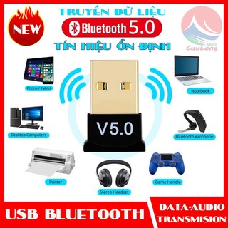 USB Bluetooth 5.0 Dongle Cho PC, Truyền Phát Dữ Liệu Máy Tính Laptop, Tín Hiệu Ổn Định, thiết bị thu phát bluetooth