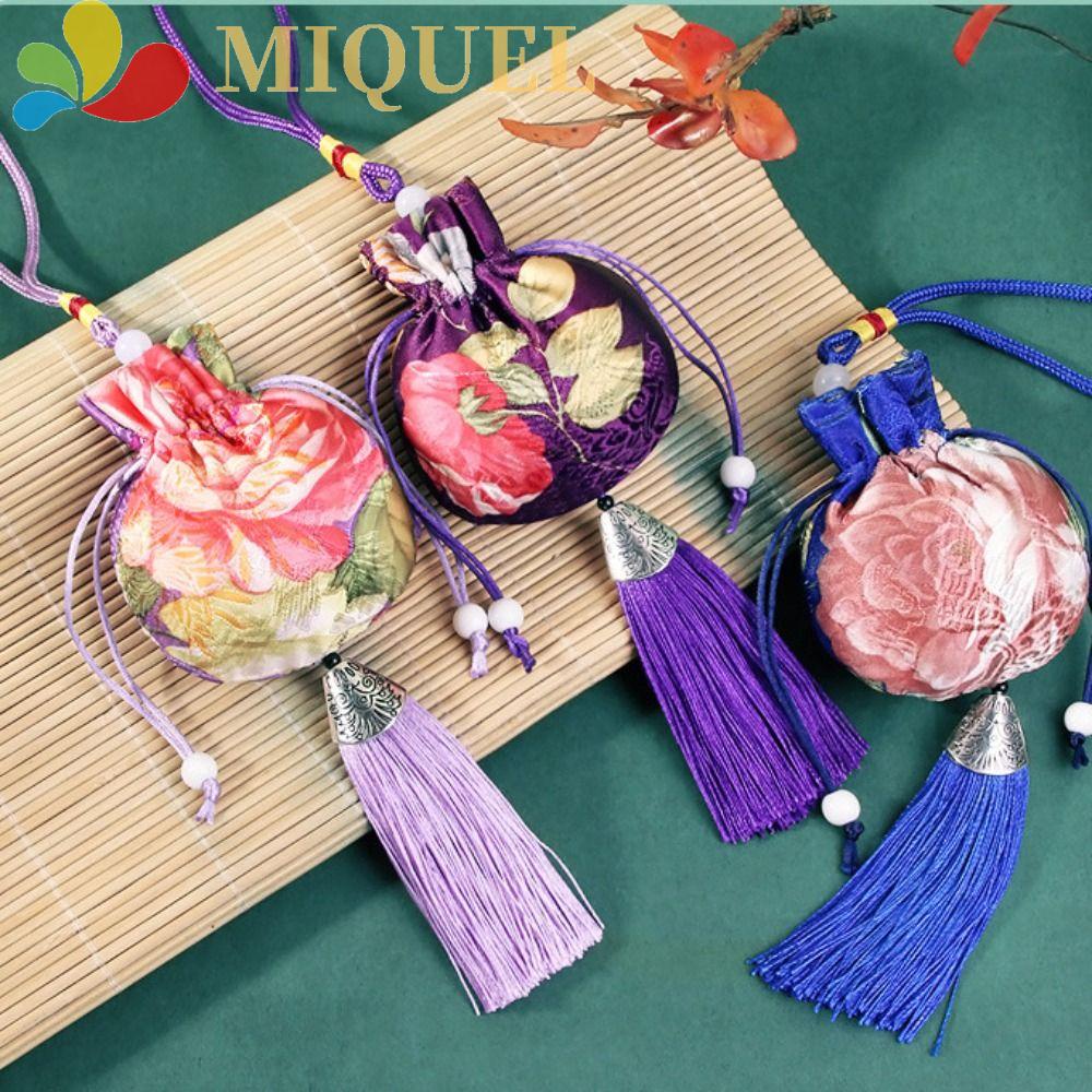 Túi Thơm Họa Tiết Hoa Phối Tua Rua Phong Cách Trung Hoa Cổ Điển Dùng Trang Trí Xe Hơi