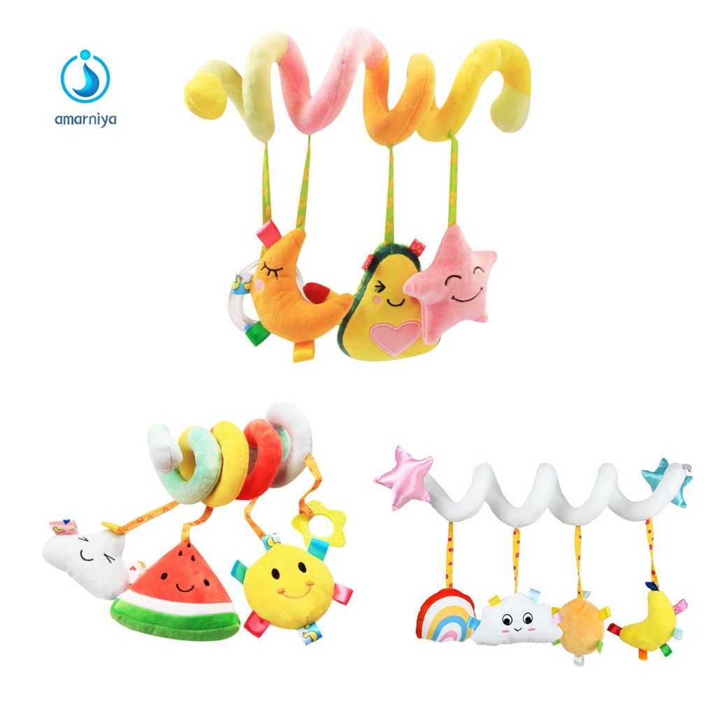 Đồ Chơi Nhồi Bông Treo Xe Đẩy Em Bé Họa Tiết Hoạt Hình Sáng Tạo