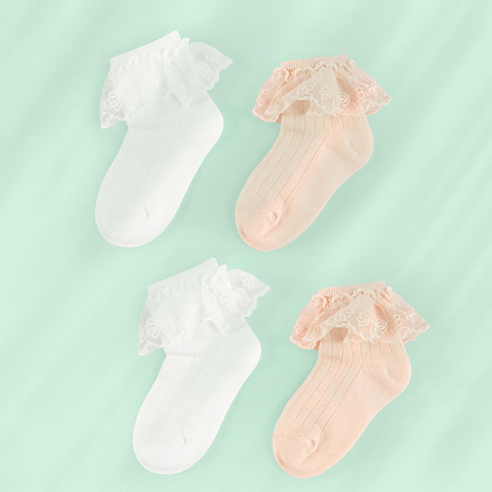 Vớ Ren Cotton Thoáng Khí Thấm Hút Mồ Hôi Dành Cho Bé Gái Tập Múa Ballet F6H3