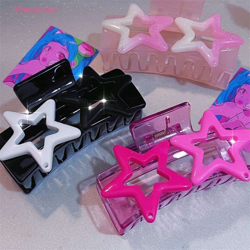 Kẹp Tóc Hình Ngôi Sao Năm Cánh Nhiều Màu Sắc Dễ Thương Phong Cách Lolita Yiwuyuan > Y2k