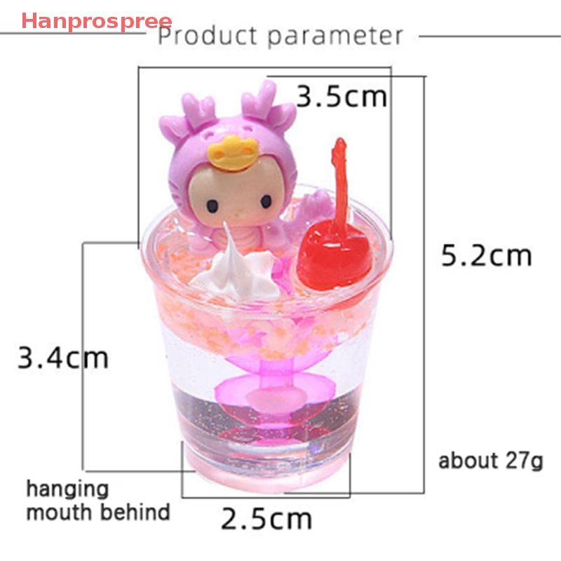 Cốc Nhựa Phát Quang Hình Búp Bê Hoạt Hình Mini Dễ Thương Dùng Làm Móc Khóa / Trang Trí Túi Xách DIY