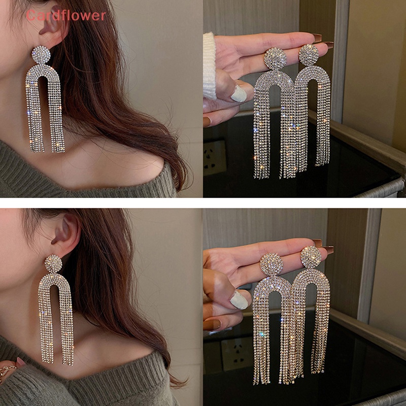 Khuyên Tai Bạc Dáng Dài Đính Đá Thời Trang Mới Cho Nữ