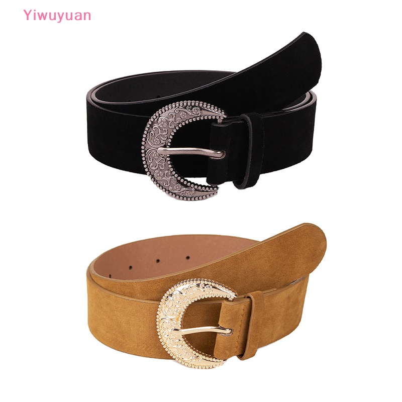 < Yiwuyuan > Thắt Lưng Nhung Da Cừu Cổ Điển Thời Trang Thu Đông Đa Năng Chạm Khắc Hoa Phong Cách Pháp Mới Cho Nữ