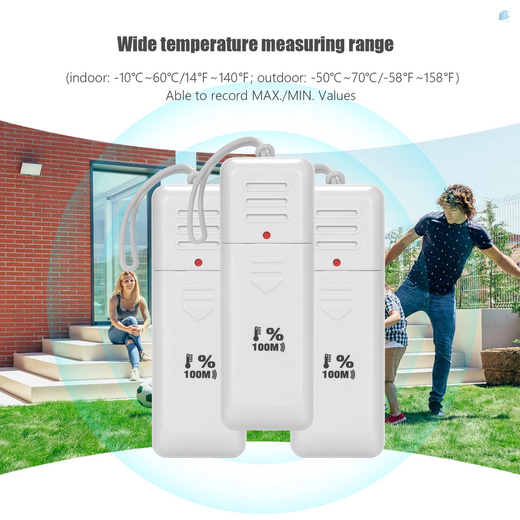 Đồng Hồ Đo Nhiệt Độ Và Độ Ẩm Kỹ Thuật Số Kèm 3 Bộ Phát