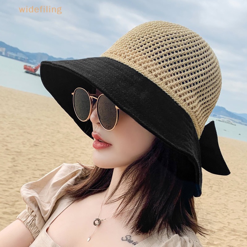 Nón Tai Bèo Rộng Vành Hở Chóp Phối Lưới Thoáng Khí Thời Trang Đi Biển Mùa Hè Cho Nữ