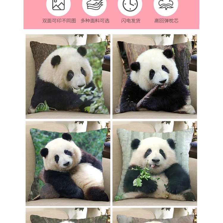 Gối Ôm Hình Gấu Trúc Và Hoa Dễ Thương