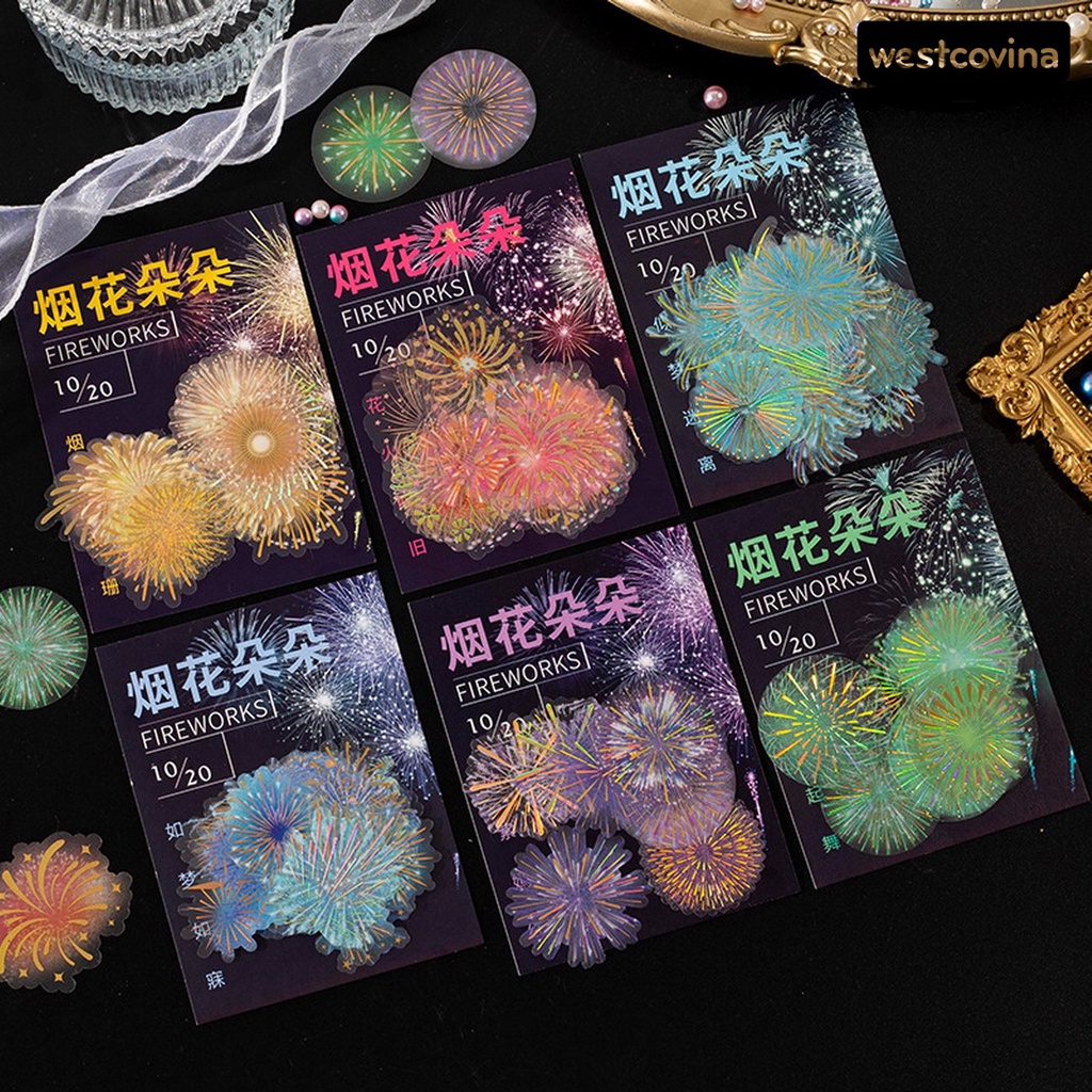 [COD]♪1 Túi Nhãn Dán PET Lấp Lánh Vintage Chống Thấm Nước Tự Dính Trang Trí Album Ảnh