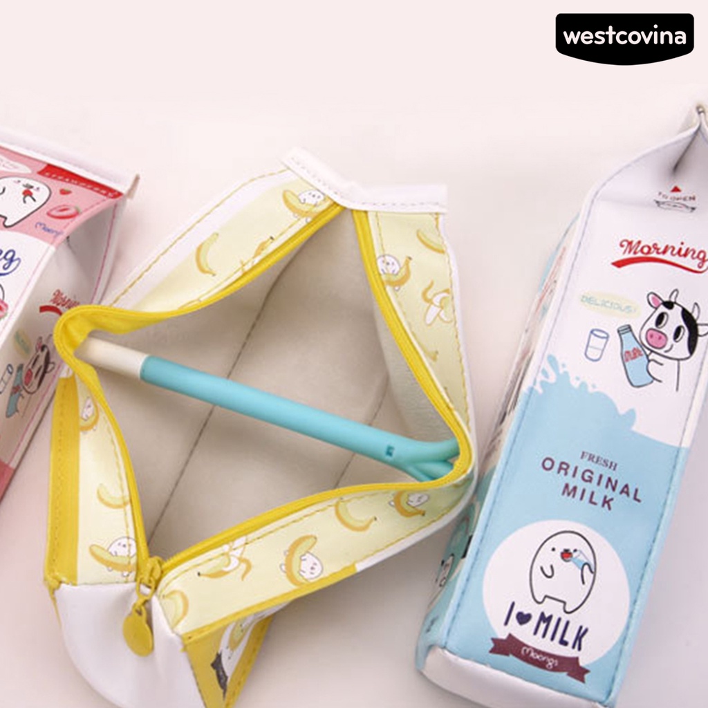 [COD]♪Túi Đựng Bút Giả Da Sức Chứa Lớn Có Khóa Kéo Tiện Dụng Cho Nam