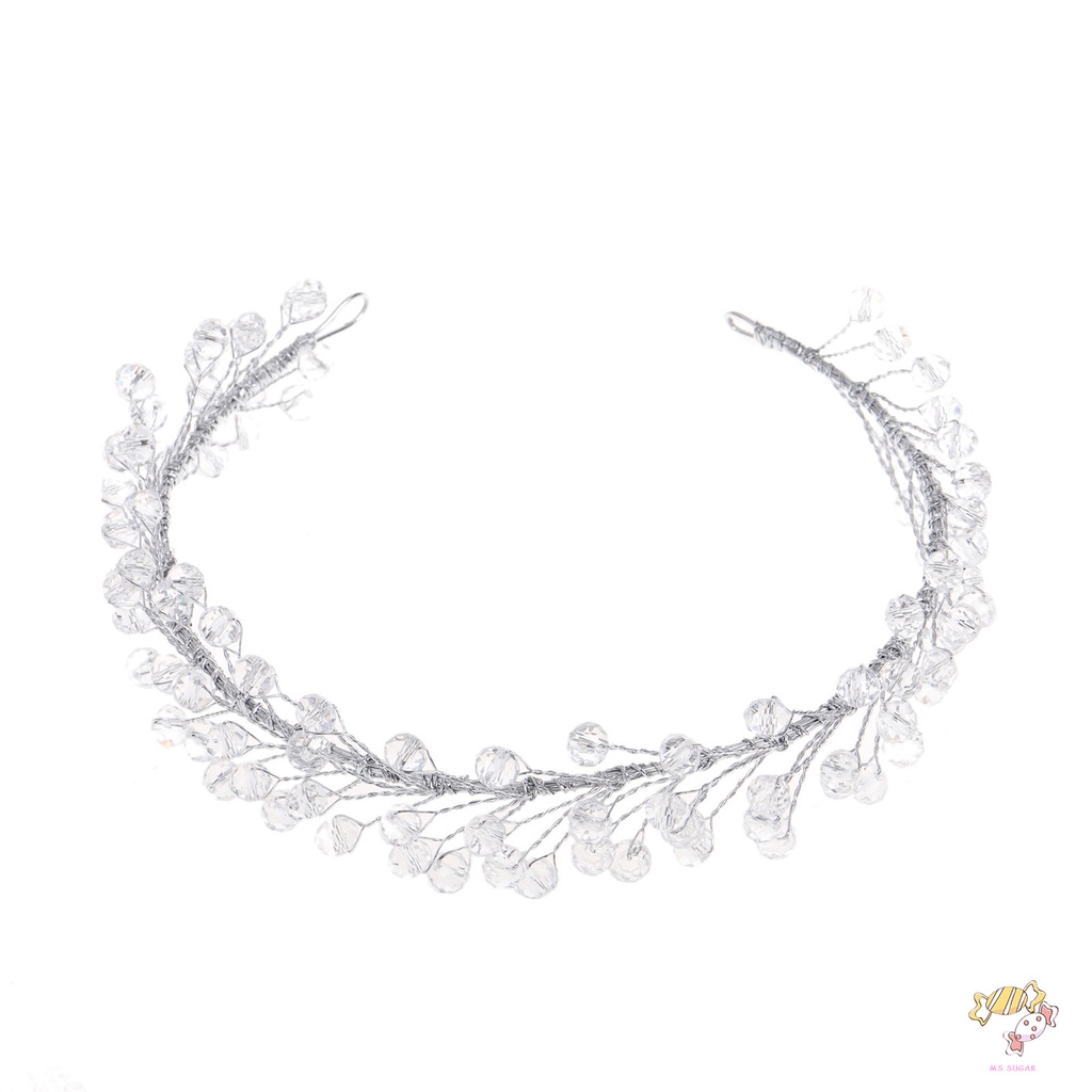 YADORNOS Vòng Hoa Đội Đầu Bằng Acrylic Đính Hạt Pha Lê Cho Cô Dâu