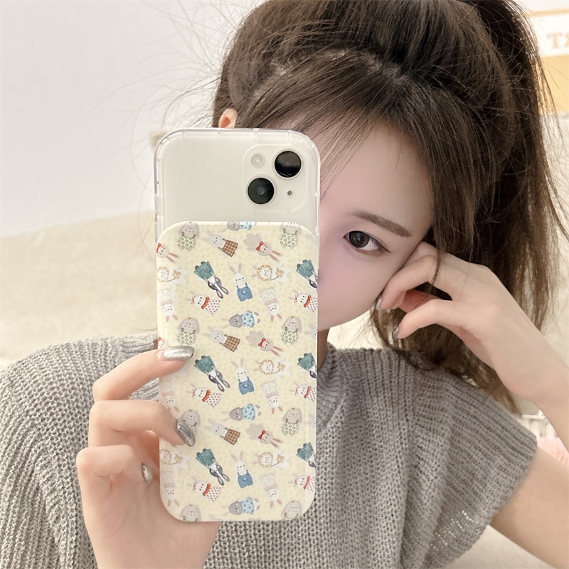 Mới Ốp Điện Thoại Có Nắp Trượt Bảo Vệ Màn Hình Chống Rơi Họa Tiết Chú Thỏ Dễ Thương Cho iP Phone 14 11 12 13 Pro Max Plus