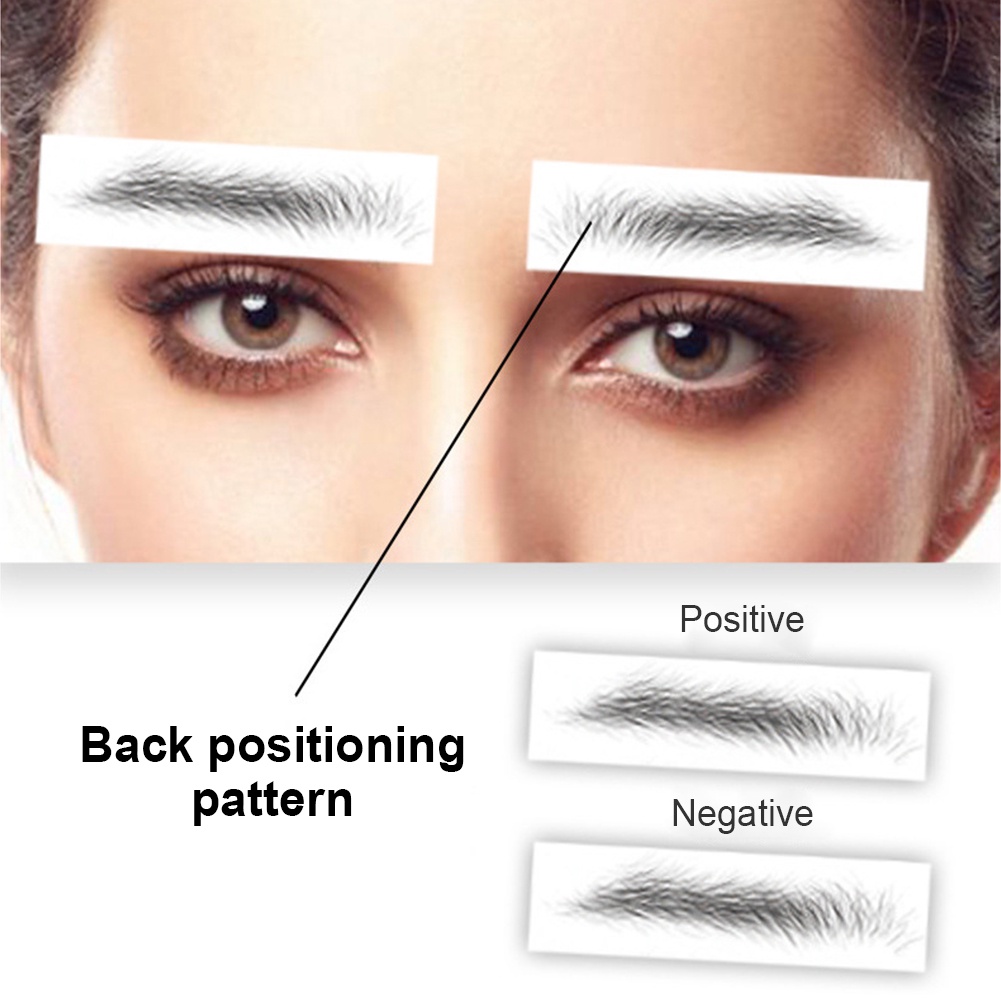 Bộ 3 Miếng Dán Xăm Lông Mày 6D Tự Nhiên Lâu Trôi