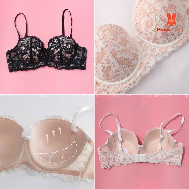 Áo lót ren cup ngang mút mỏng có gọng nâng ngực 303