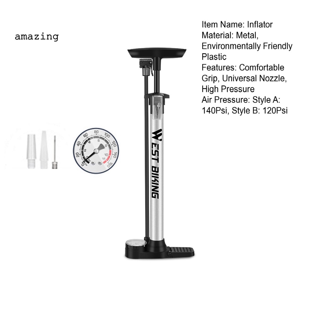 1 Bộ Bơm Xe Đạp / Xe Máy Bằng Kim Loại Thông Dụng