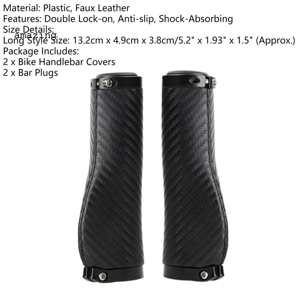 1 Bộ Vỏ Bọc Tay Lái Xe Đạp Giả Da Họa Tiết Sợi Carbon