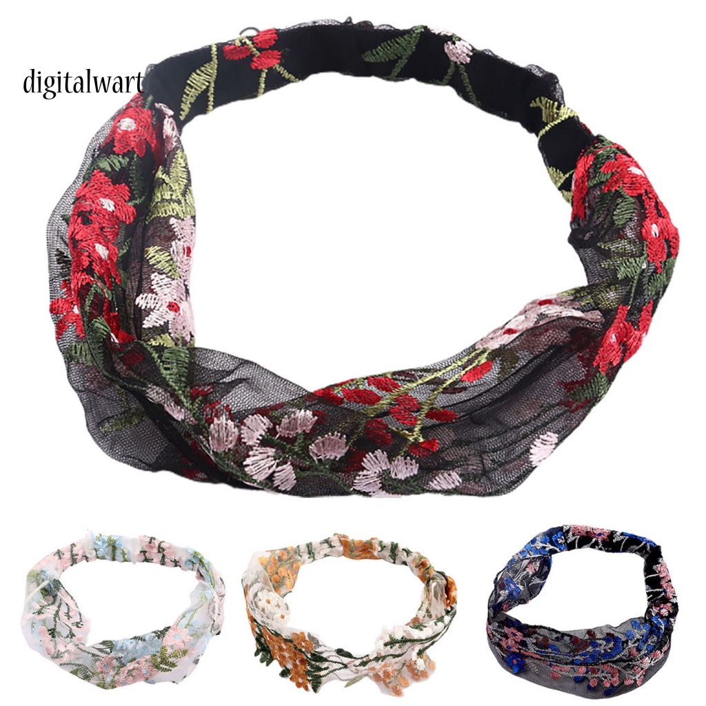 Kỹ Thuật Số| Băng Đô Ren Co Giãn Bản Rộng Thêu Hoa Dễ Thương Tùy Chỉnh Thời Trang Cho Nữ