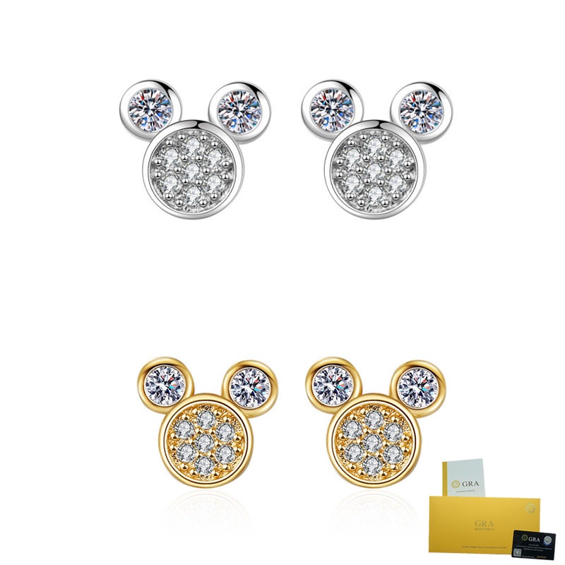 Bông Tai Mạ Vàng 18K Đính Kim Cương Lấp Lánh Phong Cách Cổ Điển