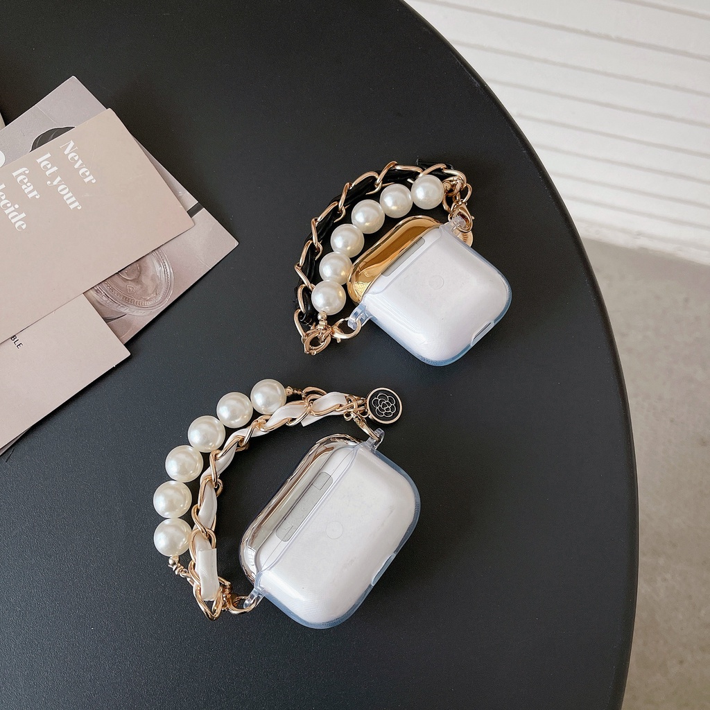 Vỏ Bảo Vệ Hộp Sạc Tai Nghe AirPods 1 / 2 / 3 Pro2 2022 Bluetooth Không Dây Bằng tpu Mềm Trong Suốt Chống Trầy Hình Tam Giác Màu Trắng Đen 3D Thời Trang