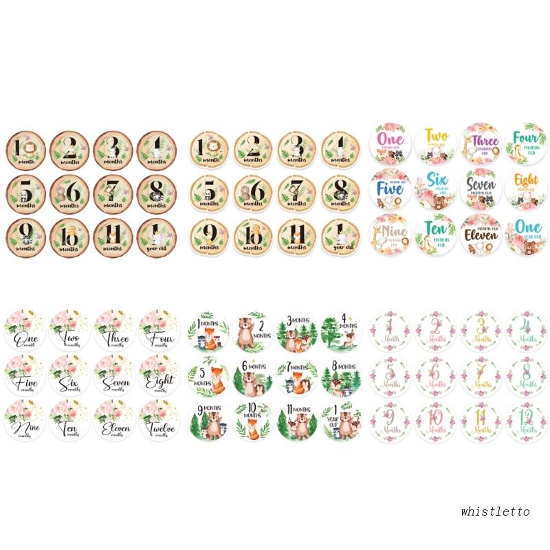 Thẻ Giấy Đánh Dấu Cột Mốc Tháng Đầu Tiên Và Tháng Làm Phụ Kiện Chụp Ảnh Cho Bé Sơ Sinh