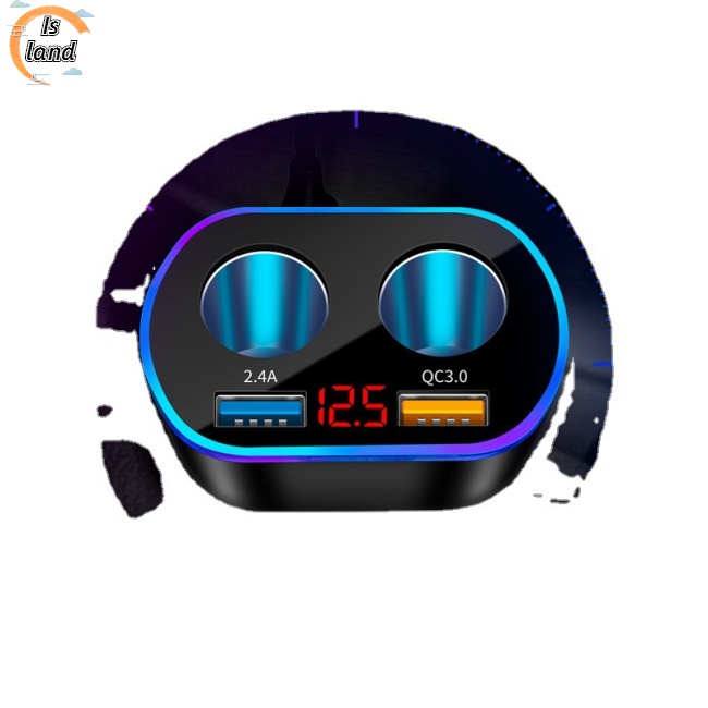 Tẩu Sạc Nhanh Qc3.0 Hai Cổng Usb Màn Hình Kỹ Thuật Số Đa Năng Cho Xe Hơi