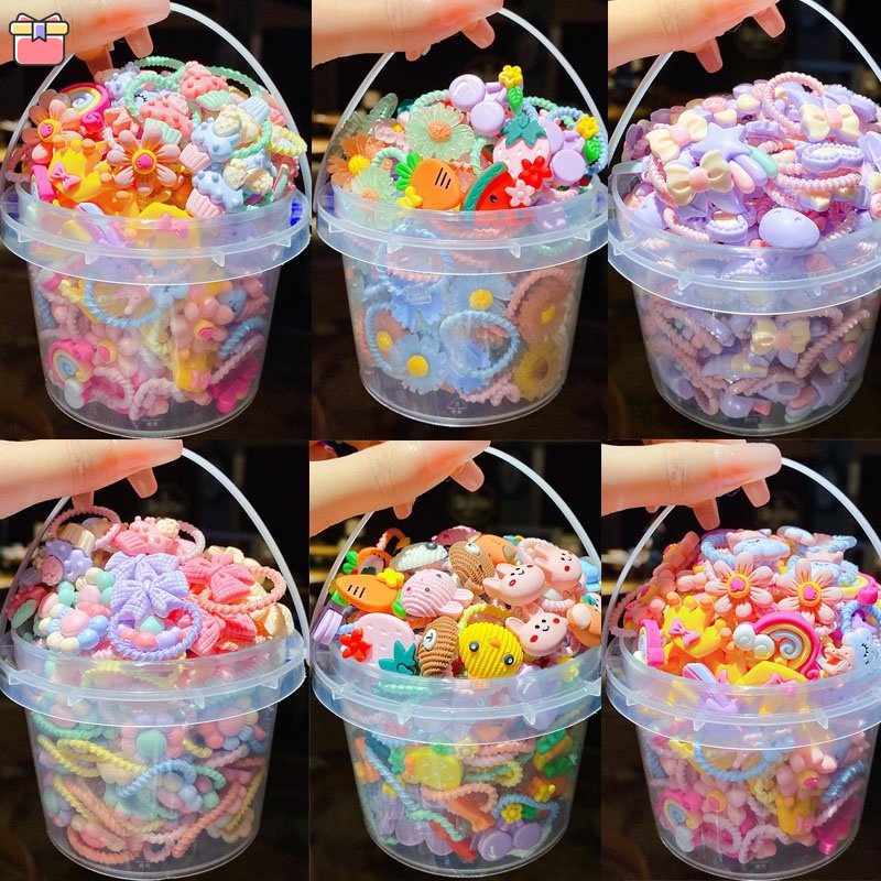 Bộ 20 Dây Buộc Tóc Cao Su Họa Tiết Hoạt Hình Nhiều Màu Sắc Phong Cách Hàn Quốc Cho Bé Gái