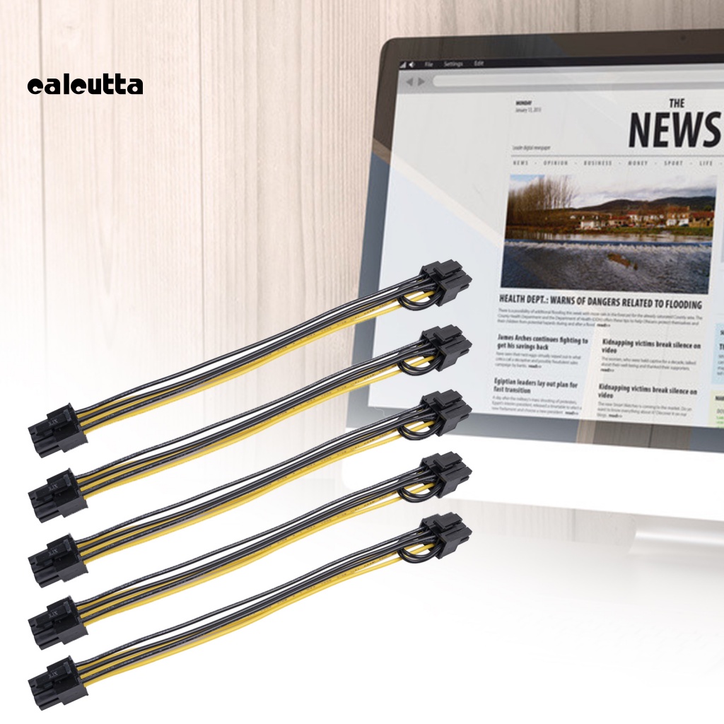 Set 5 Dây Cáp Nối Dài 20cm Chuyển Đổi 6 Pin Sang 8 Pin Cho Thẻ Đồ Họa Máy Tính
